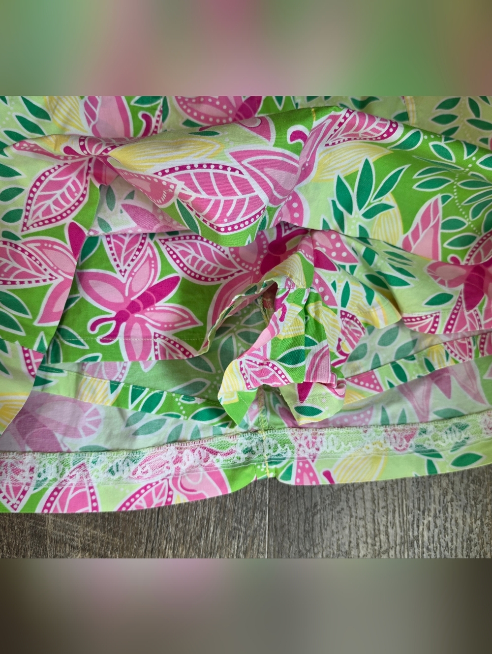 Vintage Lilly Pulitzer Summer Fling Butterfly Skort Womens 6 Pink Green Cotton - Picture 6 of 12